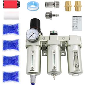 4 Stage 3/4" Air-Dryer-for-Compressor 2Filter&2Dryer System,Auto Drain | Air-Compressor-Water-Separator-System for Plasma Cutter and Paint Spray, NPT Industrial Grade in Saudi Arabia