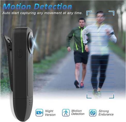 1080P Wearable Mini Body Camera with Audio Video Recording, Small POV Cam Recorder Built-in 64G TF Card for Personal Use in Kuwait