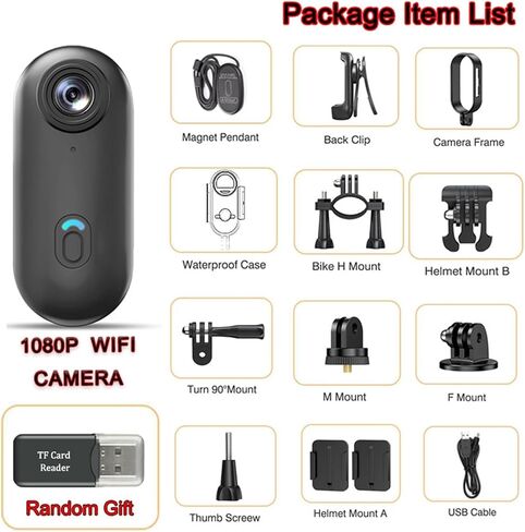 4K 30M Waterproof Magnetic POV Camera 2.4G WiFi Mini Action Body Cam for Motorcycle Helmet Bike Vlogging in Kuwait