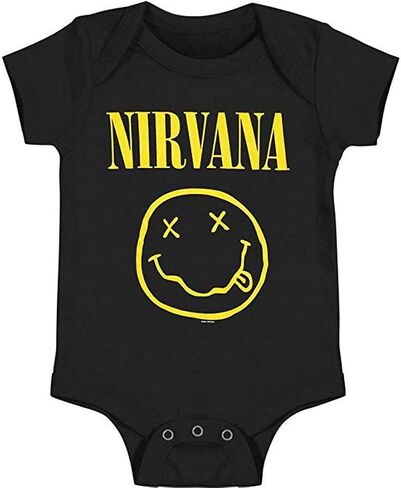 Nirvana Smiley Face Logo Infant Baby Romper Snapsuit (6-12 Months) in Kuwait