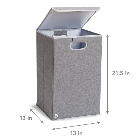 Munchkin Laundry Hamper for Baby and Kids, Collapsible Nursery Organizer with Lid, Grey in Kuwait