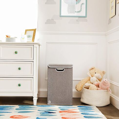 Munchkin Laundry Hamper for Baby and Kids, Collapsible Nursery Organizer with Lid, Grey in Kuwait