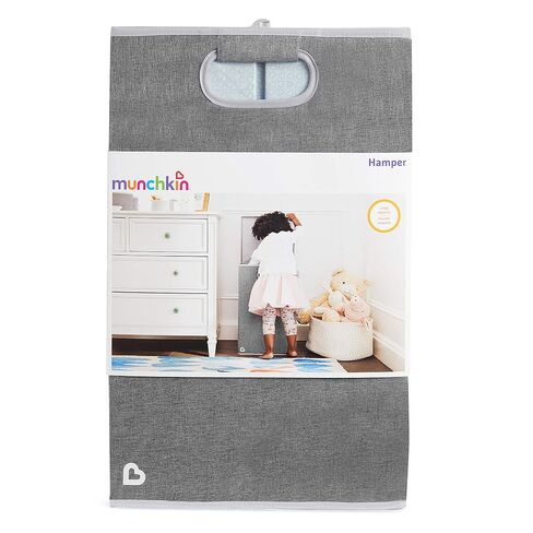 Munchkin Laundry Hamper for Baby and Kids, Collapsible Nursery Organizer with Lid, Grey in Kuwait