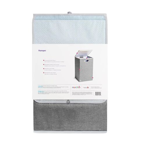 Munchkin Laundry Hamper for Baby and Kids, Collapsible Nursery Organizer with Lid, Grey in Kuwait
