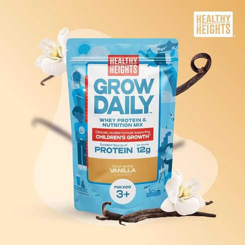 Healthy Heights Grow Daily Kids Protein Drink Mix (Vanilla) - High Protein Shake for Kids 3+, 21.6 oz in Kuwait