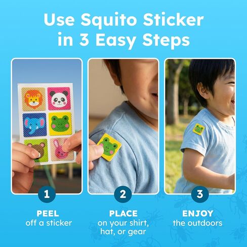 BugMD Squito Stickers - Mosquito Repellent Patches for Kids | Safe and Effective for Toddlers, Camping, Beach and Outdoor Essentials | 78 Count in Kuwait