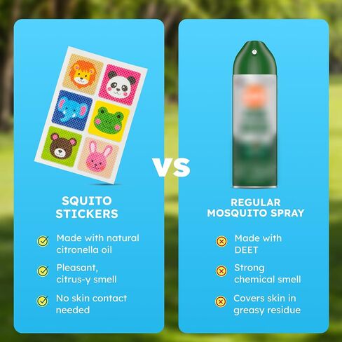 BugMD Squito Stickers - Mosquito Repellent Patches for Kids | Safe and Effective for Toddlers, Camping, Beach and Outdoor Essentials | 78 Count in Kuwait