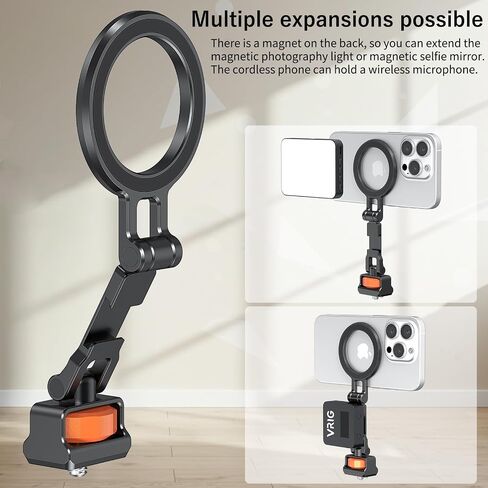 VRIG MG-29 Phone Tripod Mount for MagSafe, Aluminum Magnetic Tripods Phone Mount Adapter with 1/4" Screw Thread & 3/8" for Magsafe Phone Adapter Compatible with iPhone 17 16 15 14 13 12 Series in Kuwait