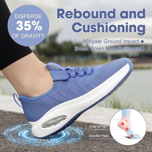 Wide Toe Box Shoes Women Extra Wide Width Sneakers Air Cushion Road Running Shoes Ultra Light Tennis Gym Workout Training Shoes Breathable Walking Shoes with Arch Support in Kuwait