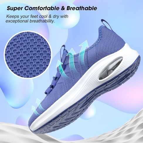Wide Toe Box Shoes Women Extra Wide Width Sneakers Air Cushion Road Running Shoes Ultra Light Tennis Gym Workout Training Shoes Breathable Walking Shoes with Arch Support in Kuwait