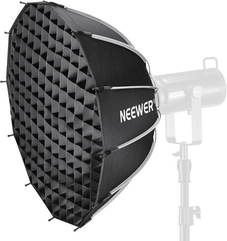 NEEWER 65 cm Bowens Mount Parabolic Softbox Dodecagon, Quick Release Soft Box with Diffusers/Grid/Bag for Video Light Strobe CB60 CB200B MS60C MS150B S101 Vision 4 Q4 Compatible with Godox, NS6P in Kuwait