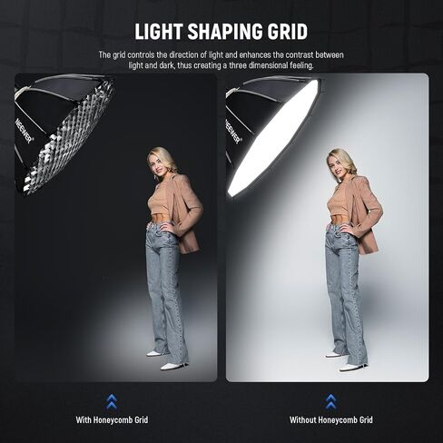 NEEWER 85 cm Bowens Mount Parabolic Softbox Dodecagon, Quick Release Soft Box with Diffusers/Grid/Bag for Video Light Strobe CB60 CB200B MS60C MS150B S101 Vision 4 Q4 Compatible with Godox, NS7P in Saudi Arabia