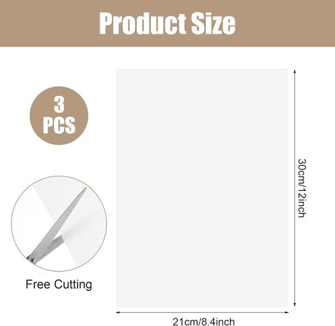 3Pcs Diffusion Film Filter Sheet, Anti-Glare Lighting Gel Diffuser Paper, 12 x 8.4in LED Light Diffuser Sheet for LED Flash Strobe Light, Photography Video, Portrait Photography(White) in Kuwait