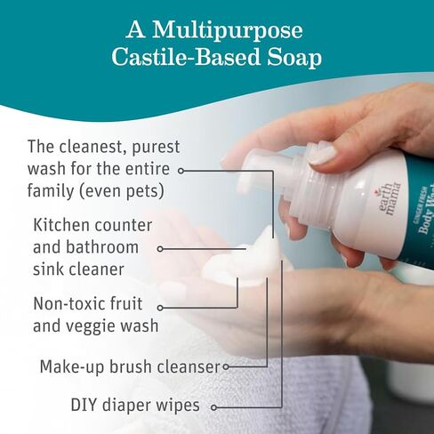 Earth Mama Ginger Fresh Foaming Hand Soap and All Purpose Body Wash for Sensitive Skin, Liquid Castile Soap with Organic Coconut Oil, Shea Butter, Calendula, & Aloe, 5.3 fl oz in Kuwait
