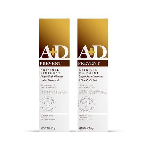 A+D Original Diaper Rash Ointment - Prevents & Protects Diaper Rash - Moisturizing Skin Protectant With Vitamins A & D - Healing Ointment for Dry and Cracked Skin - 4oz, 2 Pack in Kuwait