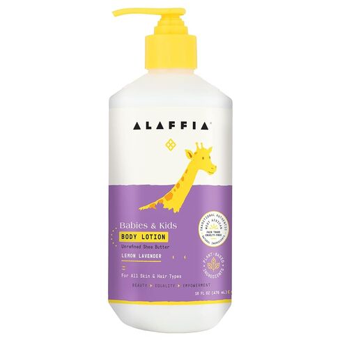 Alaffia Everyday Shea Body Lotion, Gentle for Babies and Up, Gently Helps Clean Skin and Calm Children with Shea Butter, Lemon Balm, and Lavender Oil, Fair Trade, Lemon Citrus, 16 Fl OZ in Kuwait