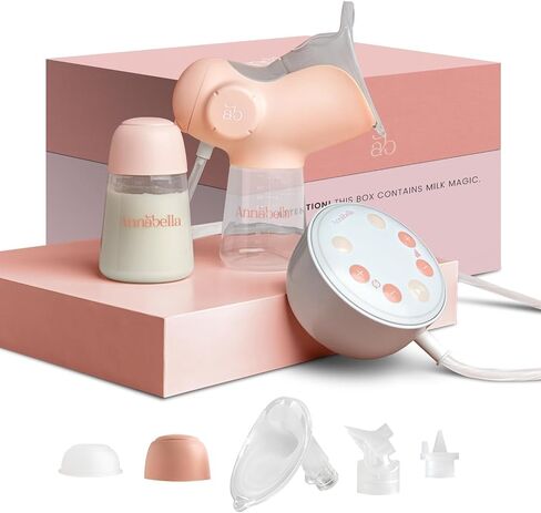 Annabella Single Breast Pump - Innovative Baby Tongue Simulation Electric Breast Pump, Adjustable Shield (18–24mm), Quiet, Comfortable & Portable in Kuwait