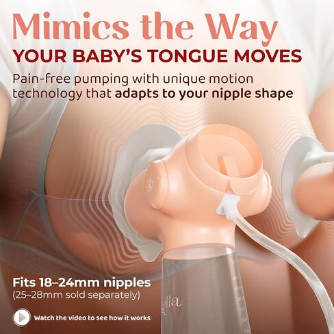 Annabella Single Breast Pump - Innovative Baby Tongue Simulation Electric Breast Pump, Adjustable Shield (18–24mm), Quiet, Comfortable & Portable in Kuwait