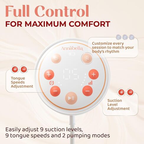 Annabella Single Breast Pump - Innovative Baby Tongue Simulation Electric Breast Pump, Adjustable Shield (18–24mm), Quiet, Comfortable & Portable in Kuwait