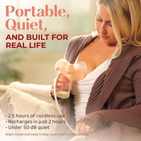 Annabella Single Breast Pump - Innovative Baby Tongue Simulation Electric Breast Pump, Adjustable Shield (18–24mm), Quiet, Comfortable & Portable in Kuwait