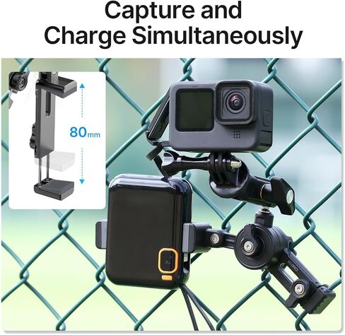 jusmo CM010 Cell Phone Fence Mount Game Changer Mounting Kit for GoPro, iPhone, AKASO, DJI Osmo Action, Insta360, Mevo Start for Recording Baseball Softball Tennis Gamechanger Streaming Kit in Kuwait
