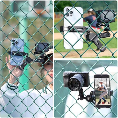 jusmo CM010 Cell Phone Fence Mount Game Changer Mounting Kit for GoPro, iPhone, AKASO, DJI Osmo Action, Insta360, Mevo Start for Recording Baseball Softball Tennis Gamechanger Streaming Kit in Kuwait
