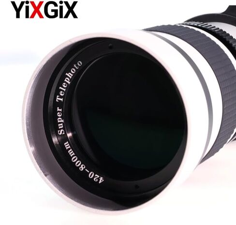 420-800mm F8.3-16 Full Frame White Zoom Telephoto Lens for Manual Focus Birdwatching and Moon Photography (MD/MC Mount) in Kuwait
