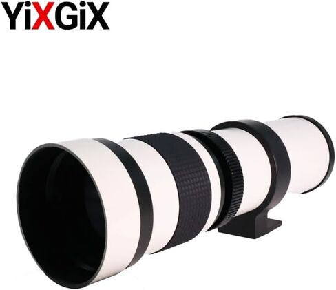 420-800mm F8.3-16 Full Frame White Zoom Telephoto Lens for Manual Focus Birdwatching and Moon Photography (MD/MC Mount) in Kuwait