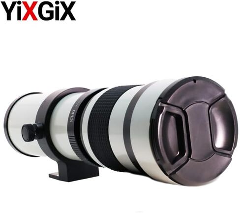 420-800mm F8.3-16 Full Frame White Zoom Telephoto Lens for Manual Focus Birdwatching and Moon Photography (MD/MC Mount) in Kuwait