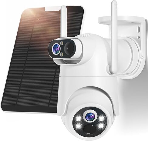 Solar Security Cameras Wireless Outdoor, 5G/2.4GHz WiFi Outdoor Security Camera for Home Security, Solar/Battery Powered Security Camera, Human Detection, Color Night Vision in Kuwait