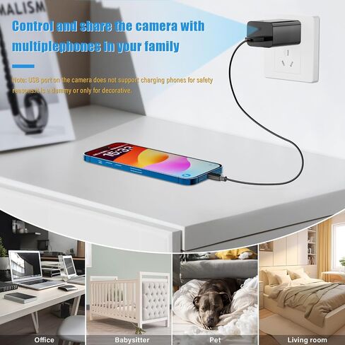 64GB Card Security Camera, USB Powered, No WiFi Required,Black Cube Design in Kuwait