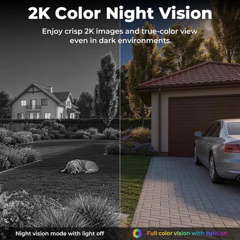 2K Security Cameras Wireless Outdoor, 5G & 2.4 WiFi Cameras for Home Security Solar/Battery Powered with Solar Panel, 360° PTZ Human Detection, Color Night Vision, Works with Alexa(2 Pack) in Kuwait