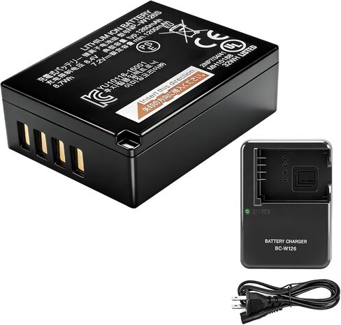 for Fujifilm Battery, NP-W126S Battery with Charger Replacement for Fuji X-T100, X-T200, X100F, X100V, X-S10, X-A10, X-E3, X-E4, X-A5, X-Pro2, X-Pro3, X-T1, X-T2, X-T3, X-T10, X-T20, X-T30, X-T30 II in Kuwait