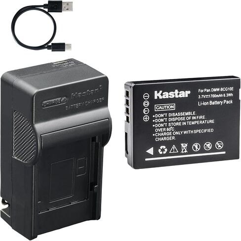 Kastar 2-Pack Battery and AC & USB-C Charger Compatible with Panasonic DMW-BCG10 Lumix TZ6 TZ7 TZ8 TZ10 TZ20 TZ30 TZ35 ZR1 ZR3 ZS1 ZS3 ZS5 ZS7 ZS8 ZS10 ZS15 ZS20 ZS25 ZX1 ZX3 3D1 Leica V-Lux 20 30 40 in Kuwait