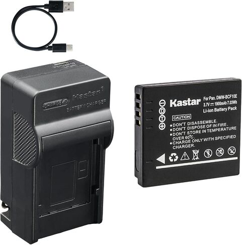 Kastar 2-Pack Battery and AC & USB-C Charger, Compatible with Panasonic DMW-BCF10 CGA-S009 Lumix DMC-FS10 FS15 FS25 FS30 FS42 FX25 FX48 FX60 FX66 FX70 FX75 FX700 FT1 FT2 FT3 FT4 TS1 TS2 TS3 TS4 Camera in Kuwait