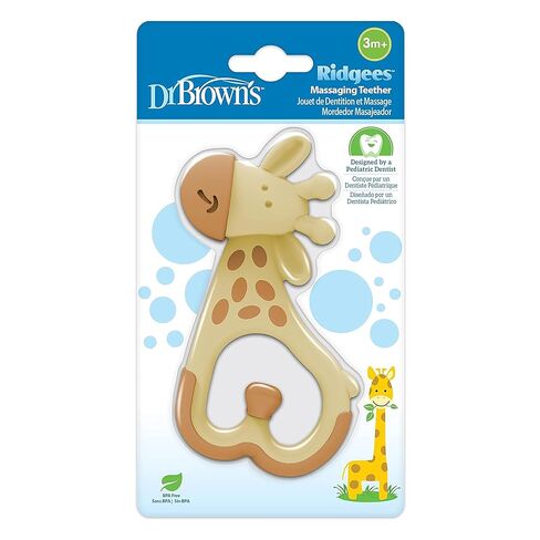 Dr. Brown's Ridgees Giraffe, Massaging Baby Teether, Designed by a Pediatric Dentist, BPA Free, 3m+ (Pack of 2) in Kuwait