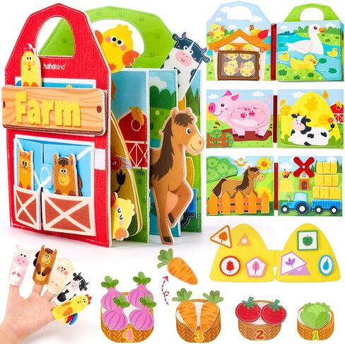 hahaland Busy Book for Toddlers 1-3 - Farm Animals Busy Board 1 Year Old | hahaland Busy Book for Toddlers 1-3 - Farm Animals Busy Board 1 Year Old in Kuwait