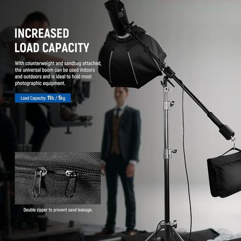 NEEWER Tripod Boom Arm, 35" to 61" (90 to 156cm) with 1.5kg Counterweight and Sandbag, 1/4" Screw Compatible with Softbox, Studio Light, Flash, Umbrella, Ring Light, Max Load 5kg | 1/4" Screw Compatible with Softbox, Studio Light, Flash, Umbrella, Ring Li in Saudi Arabia