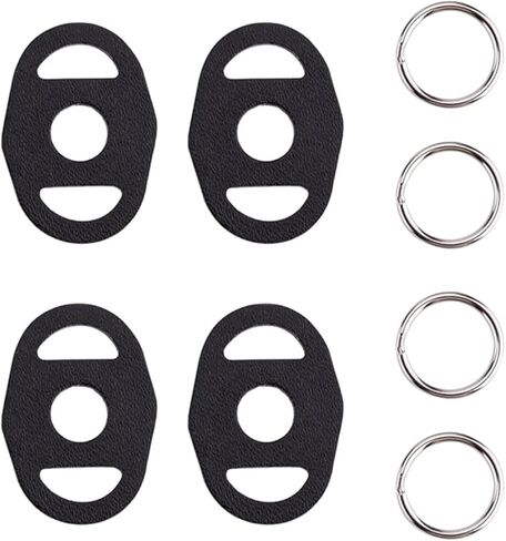 4pcs Stainless Steel Camera Strap Split O Ring Adapter with Leather Cover, for Belt Hook Lanyard for Camera Shoulder Strap in Kuwait