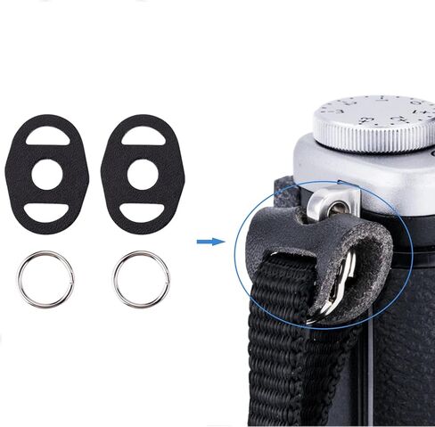 4pcs Stainless Steel Camera Strap Split O Ring Adapter with Leather Cover, for Belt Hook Lanyard for Camera Shoulder Strap in Kuwait