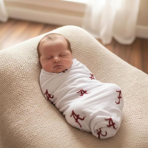 University of Alabama Crimson Tide Muslin Swaddle Blanket – Officially Licensed Ultra-Soft 47" x 47" Cotton Muslin Baby Swaddle | Newborn Blanket | UA Infant Gift in Kuwait