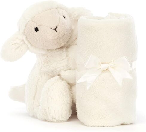 Jellycat Bashful Lamb Soother, 13.5 inches - Security Blanket & Lovey for Babies - Baby Gift in Kuwait