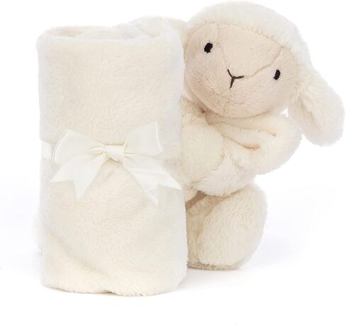 Jellycat Bashful Lamb Soother, 13.5 inches - Security Blanket & Lovey for Babies - Baby Gift in Kuwait