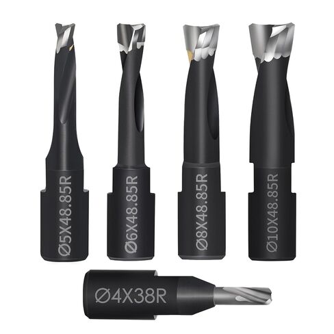 Carbide Router Bits Set for Domino Joiner, 5pcs 4-10mm, PTFE Coated | 5-piece carbide set (4/5/6/8/10mm), woodworking, joinery, chip-free cuts, covers all DF500 mortise sizes in one kit in Kuwait