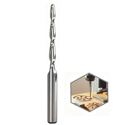Extra Long 4 Inch Solid Carbide CNC Spiral Router Bit, 1/4 Inch Shank, 1/4" Dia, Up-Cut, for Deep Wood Cutting, Mortise, Carving, Grooving & Profiling in Kuwait