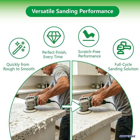 Upgraded for Festool ETS ES ETSC 125 Sanding Pad 492280 Soft 5 Inch (125mm) | 492280 Soft Sander Pad, 8 Hole, ST-STF 125/8-M4-J W-HT, Heat Resistant Hook & Loop, High Dust Extraction, M4 Connection in Kuwait