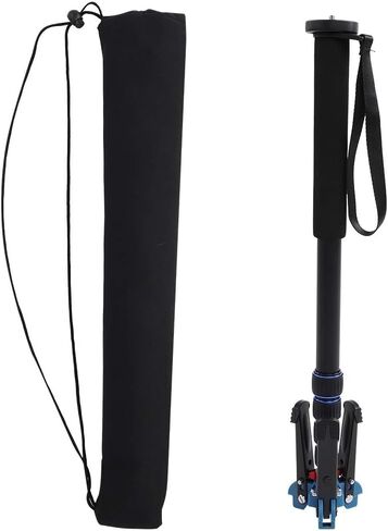 5KG Heavy Load Telescopic Aluminum Alloy Monopod Tripod, Portable Camera Monopod with Tripod Stand Base, Adjustable 17.7-65 Inch for DSLR Mirrorless Cameras in Kuwait