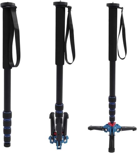 5KG Heavy Load Telescopic Aluminum Alloy Monopod Tripod, Portable Camera Monopod with Tripod Stand Base, Adjustable 17.7-65 Inch for DSLR Mirrorless Cameras in Kuwait