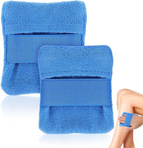 PartyKindom 2 Pcs Reusable Lightweight Beach Sand Removing Bag for Body Synthetic Fiber Sand Mitt Cleaner Convenient Zip Closure Removal Helper for Beach Use in Kuwait