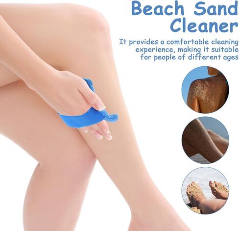 Gogogmee 2 Pcs Beach Sand Remover Bag with Zipper Easy to Use Synthetic Fiber Sand Mitt Gentle the Skin for Body Beach Essentials for Vacation in Kuwait